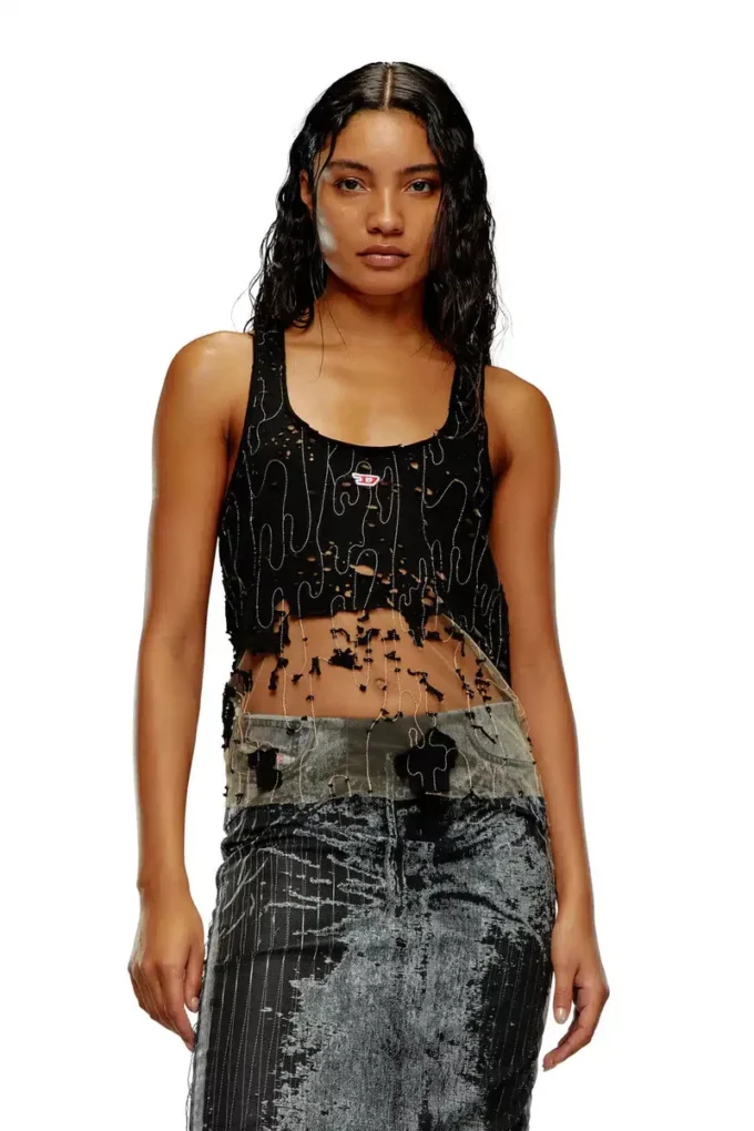 t-bils-dev Tulle-linne med sliten jersey t-bils-dev Tulle-linne med sliten jersey