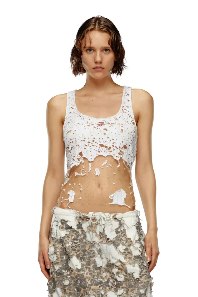 t-bils-dev Tulle-linne med sliten jersey t-bils-dev Tulle-linne med sliten jersey
