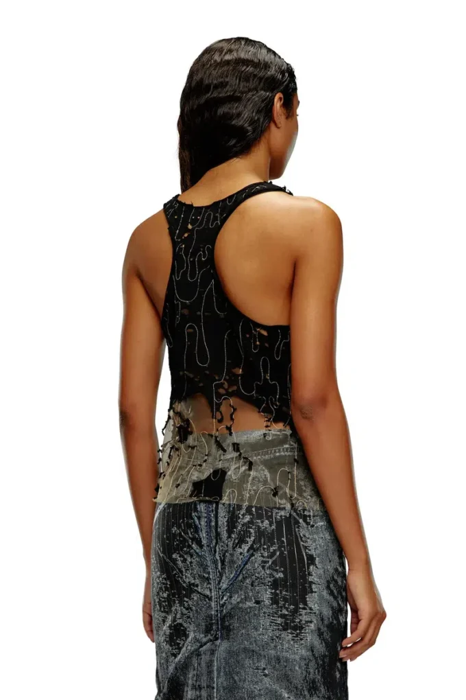 t-bils-dev Tulle-linne med sliten jersey t-bils-dev Tulle-linne med sliten jersey