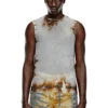 t-bisco-burn-art Tylblus med tryck av brinnande plast t-bisco-burn-art Tylblus med tryck av brinnande plast