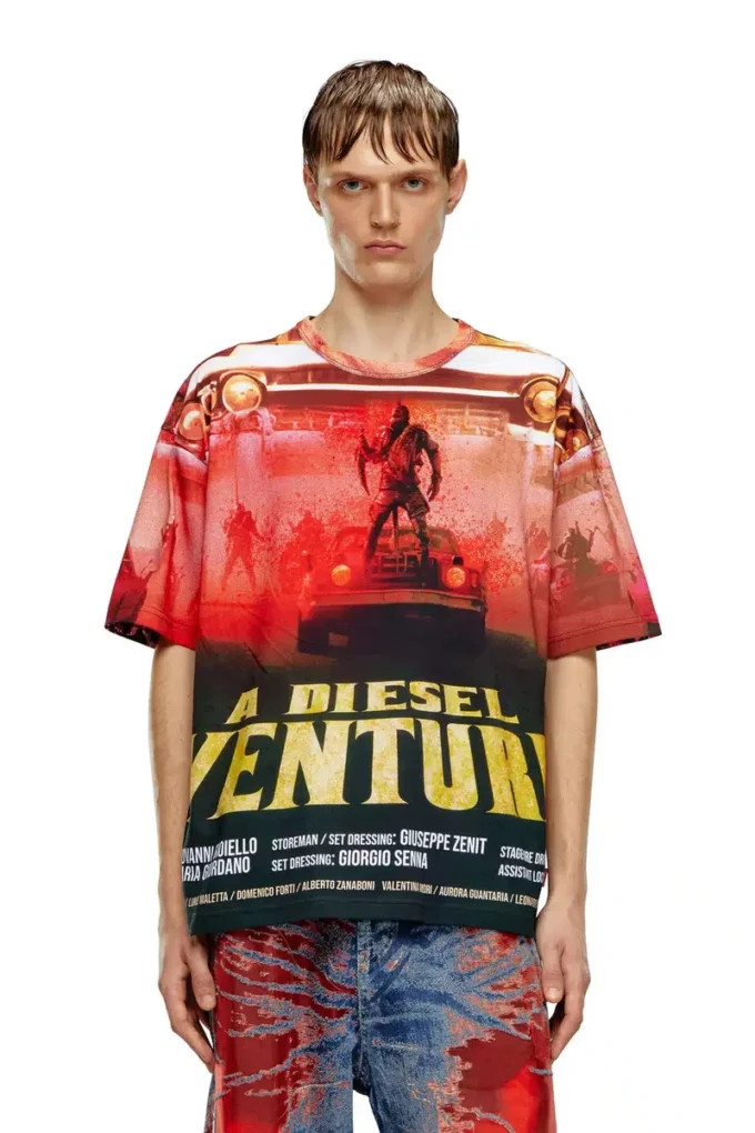t-boxt-adventure T-shirt med Diesel-filmtryck t-boxt-adventure T-shirt med Diesel-filmtryck