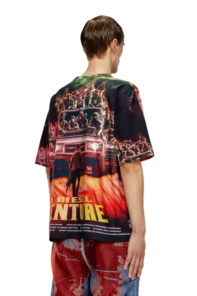 t-boxt-adventure T-shirt med Diesel-filmtryck t-boxt-adventure T-shirt med Diesel-filmtryck