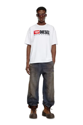 t-boxt-div T-shirt med Diesel-patchlogotyp