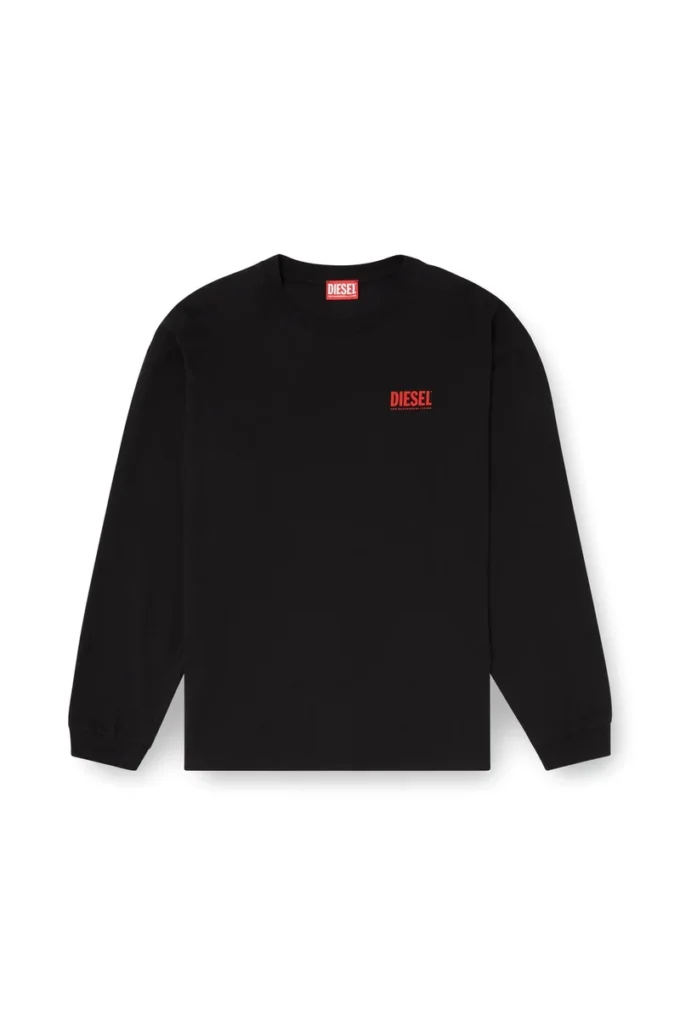 t-boxt-ls-bisk Avslappnad långärmad T-shirt med Diesel-logotyper t-boxt-ls-bisk Avslappnad långärmad T-shirt med Diesel-logotyper