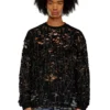 t-boxt-ls-devor T-shirt i tyll med sliten jersey t-boxt-ls-devor T-shirt i tyll med sliten jersey
