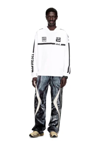 t-boxt-ls-hood-rib Hoodie-T-shirt med kontrastgrafik
