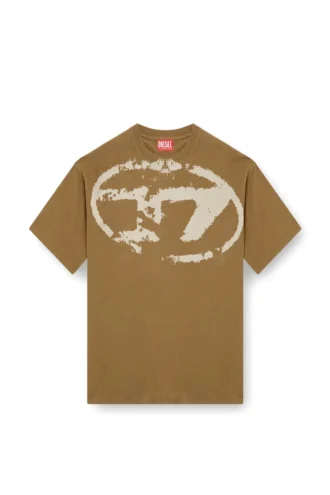 t-boxt-n14 T-shirt med slitna flockade logotyper t-boxt-n14 T-shirt med slitna flockade logotyper