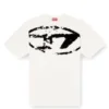 t-boxt-n14 T-shirt med slitna flockade logotyper t-boxt-n14 T-shirt med slitna flockade logotyper