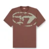 t-boxt-n14 T-shirt med slitna flockade logotyper t-boxt-n14 T-shirt med slitna flockade logotyper