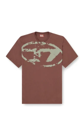 t-boxt-n14 T-shirt med slitna flockade logotyper t-boxt-n14 T-shirt med slitna flockade logotyper