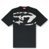 t-boxt-n14 T-shirt med slitna flockade logotyper t-boxt-n14 T-shirt med slitna flockade logotyper