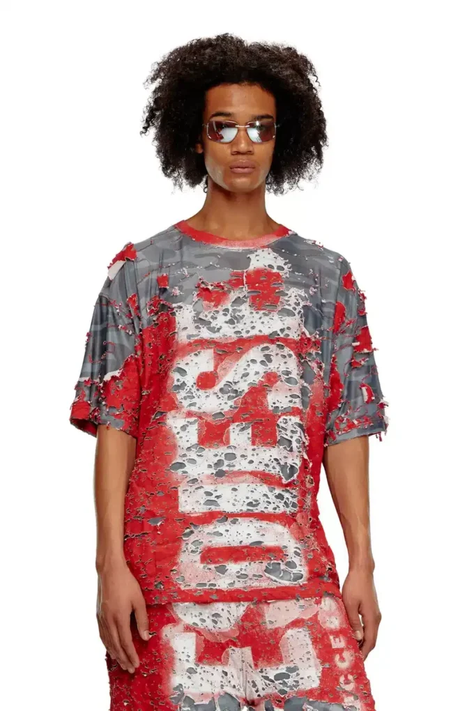 t-boxt-peel Logo-T-shirt i sliten jersey t-boxt-peel Logo-T-shirt i sliten jersey