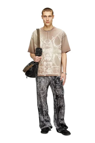 t-boxt-t13 T-shirt med tonalt medeltida tryck