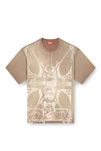 t-boxt-t13 T-shirt med tonalt medeltida tryck