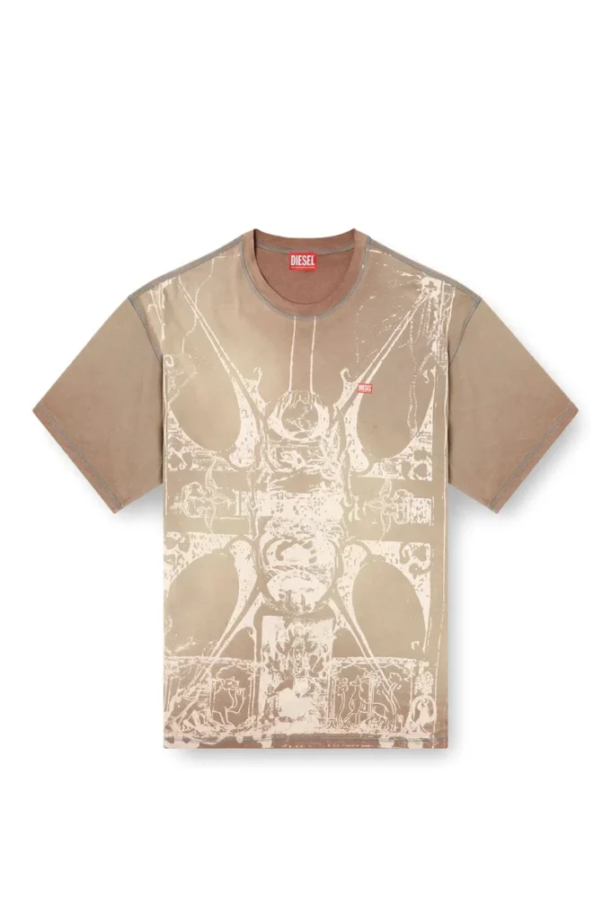 t-boxt-t13 T-shirt med tonalt medeltida tryck t-boxt-t13 T-shirt med tonalt medeltida tryck
