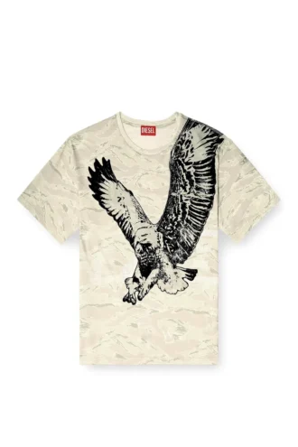 t-boxt-t14 Camo-T-shirt med örntryck