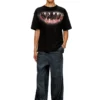 t-boxt-t21 Bomullst-shirt med hajmunstryck t-boxt-t21 Bomullst-shirt med hajmunstryck