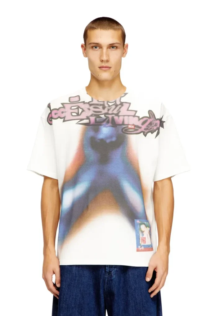 t-boxt-v13 Avslappnad bomullst-shirt med digitalt tryck t-boxt-v13 Avslappnad bomullst-shirt med digitalt tryck