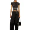 t-bunny-tail-r1 T-shirt i denimlook med knytband