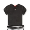 t-bunny-tail-r1 T-shirt i denimlook med knytband