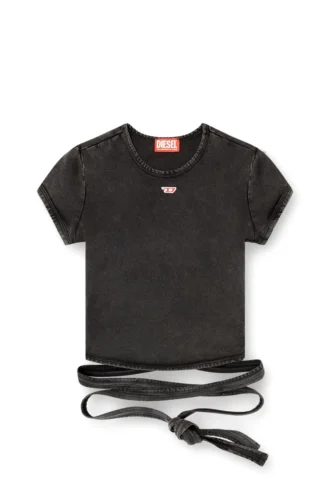 t-bunny-tail-r1 T-shirt i denimlook med knytband