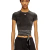 t-bunny-tail-r1 T-shirt i denimlook med knytband