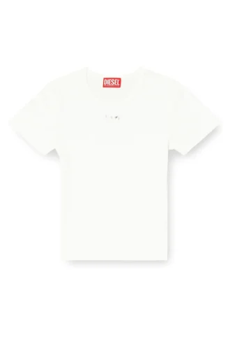 t-ele-long-od Slim fit ribbad T-shirt med metalliskt Oval D t-ele-long-od Slim fit ribbad T-shirt med metalliskt Oval D