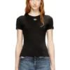 t-ele-long-od Slim fit ribbad T-shirt med metalliskt Oval D t-ele-long-od Slim fit ribbad T-shirt med metalliskt Oval D