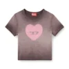 t-ele Ribbad T-shirt med akvarellhjärta D