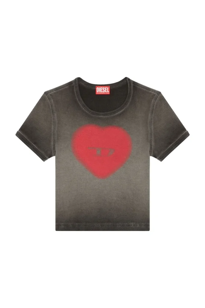 t-ele Ribbad T-shirt med akvarellhjärta D