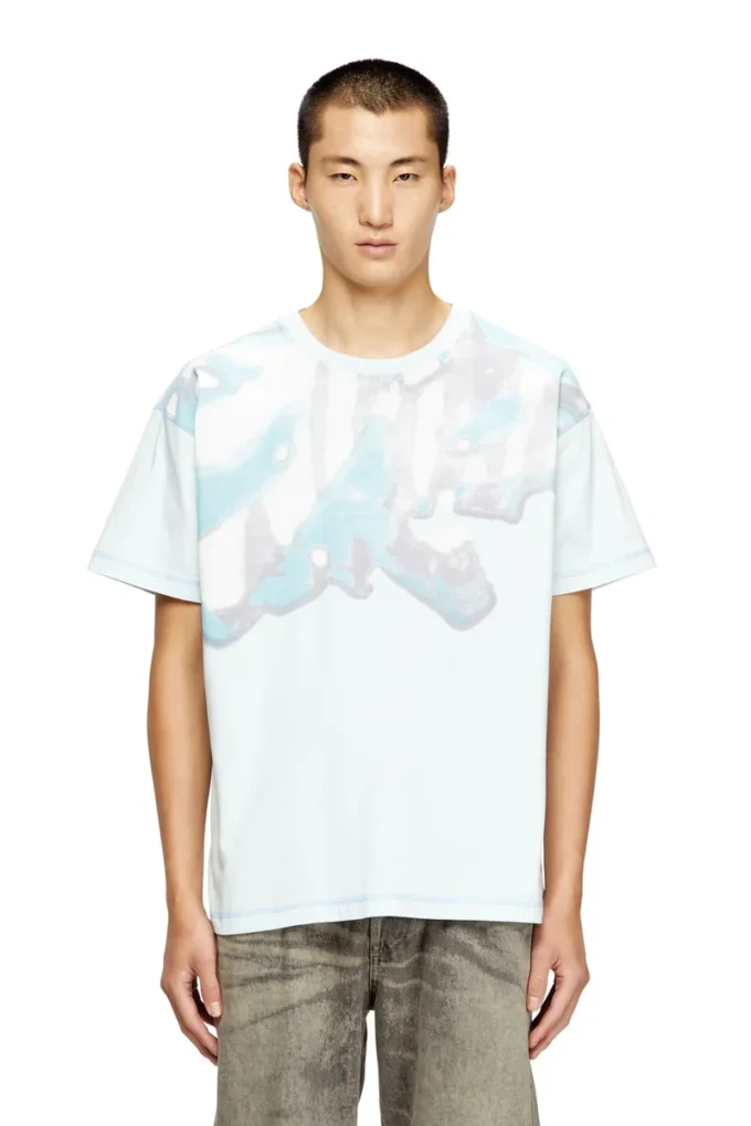 t-gaspard-ihbj T-shirt med blekt grafiskt tryck