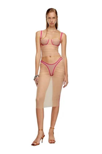 t-hailyna Rynkad mesh-top med kantband
