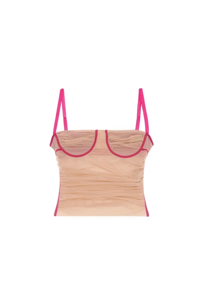 t-hailyna Rynkad mesh-top med kantband t-hailyna Rynkad mesh-top med kantband