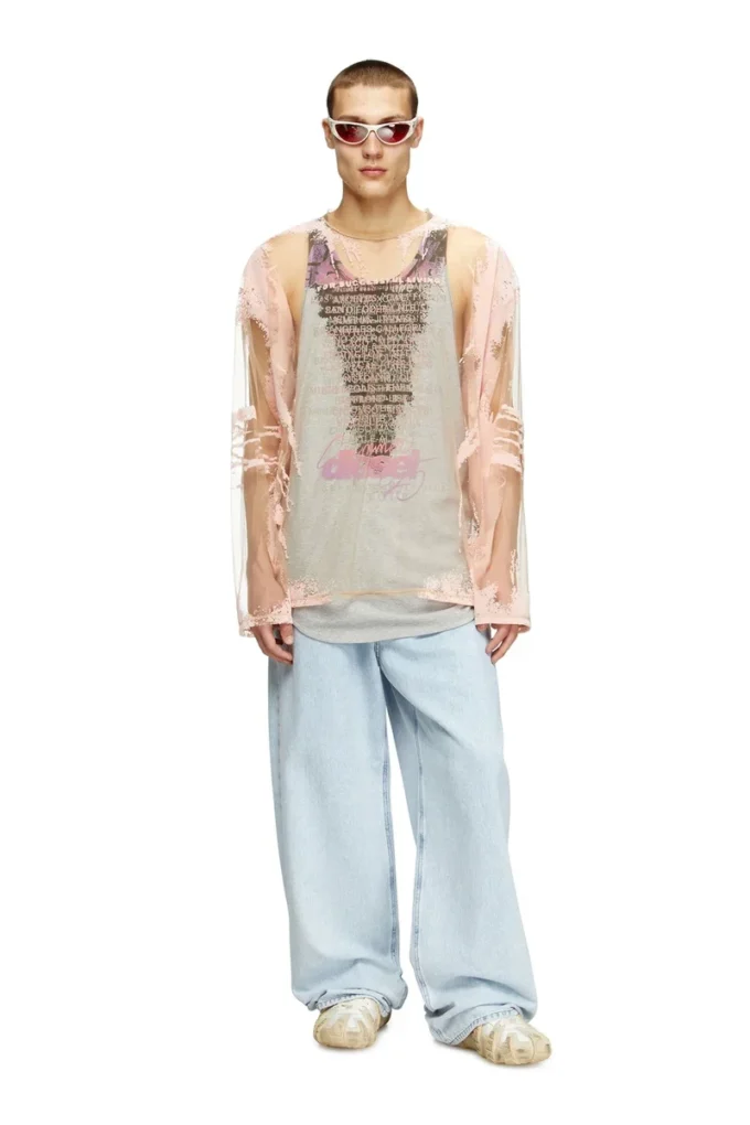t-hassan-ls-a Långärmad nylon-T-shirt med textutskrift t-hassan-ls-a Långärmad nylon-T-shirt med textutskrift