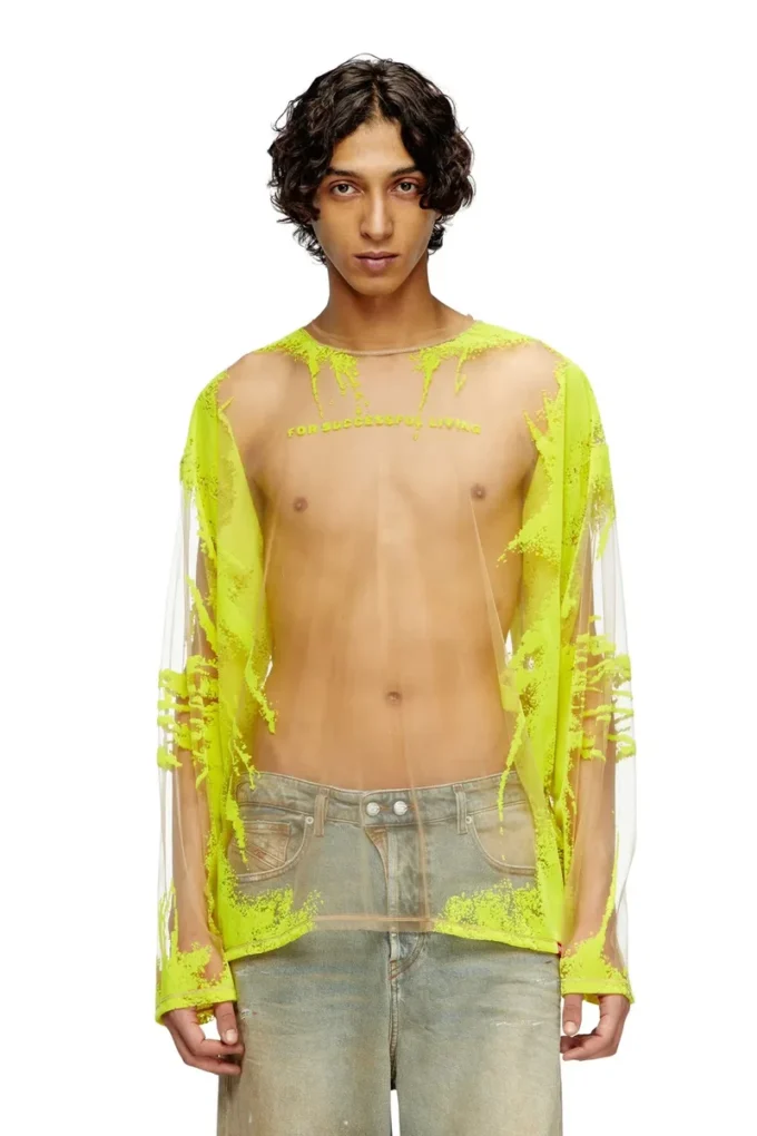 t-hassan-ls-a Långärmad nylon-T-shirt med textutskrift t-hassan-ls-a Långärmad nylon-T-shirt med textutskrift