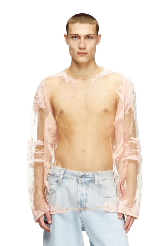 t-hassan-ls-a Långärmad nylon-T-shirt med textutskrift t-hassan-ls-a Långärmad nylon-T-shirt med textutskrift