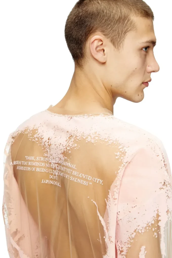 t-hassan-ls-a Långärmad nylon-T-shirt med textutskrift t-hassan-ls-a Långärmad nylon-T-shirt med textutskrift