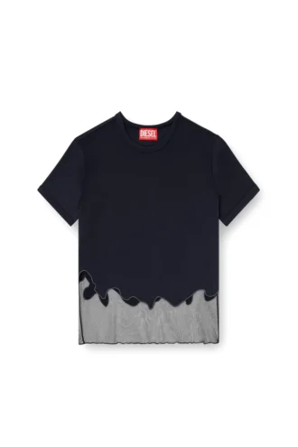t-inlay-r1 Nylon-T-shirt med tyllinsats