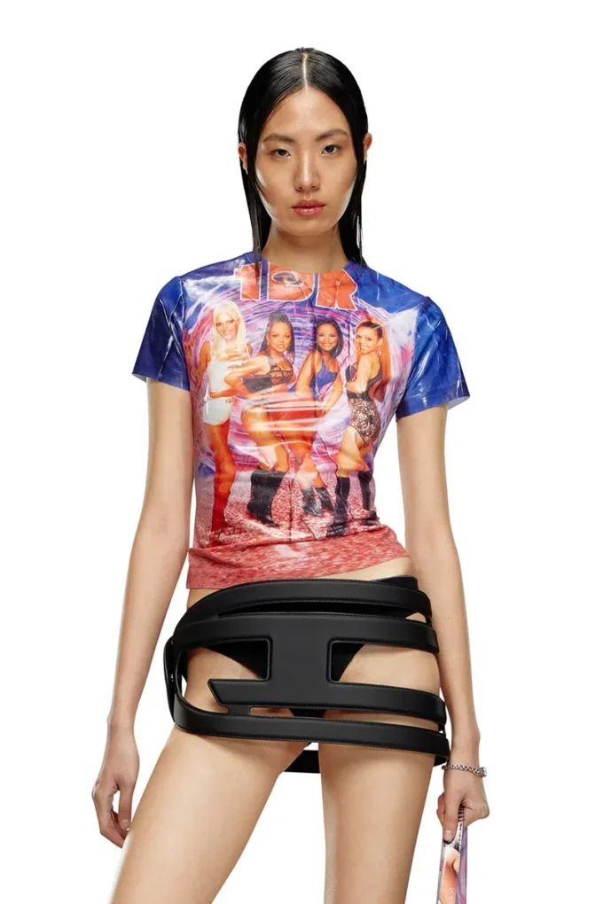t-jodie T-shirt med skrynklig Diesel-filmtryck