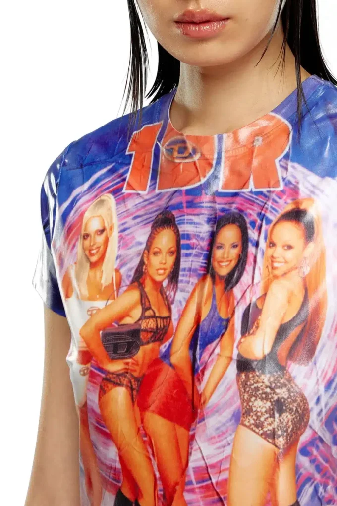 t-jodie T-shirt med skrynklig Diesel-filmtryck