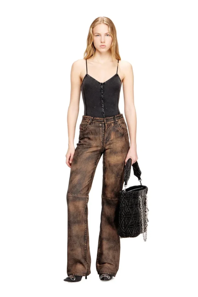 t-ley Stringbodysuit i marmorerad ribbad jersey t-ley Stringbodysuit i marmorerad ribbad jersey