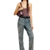 t-ley Stringbodysuit i marmorerad ribbad jersey t-ley Stringbodysuit i marmorerad ribbad jersey