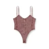 t-ley Stringbodysuit i marmorerad ribbad jersey t-ley Stringbodysuit i marmorerad ribbad jersey