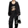 t-leya-tail-r1 Linne i denimlook med knytband t-leya-tail-r1 Linne i denimlook med knytband