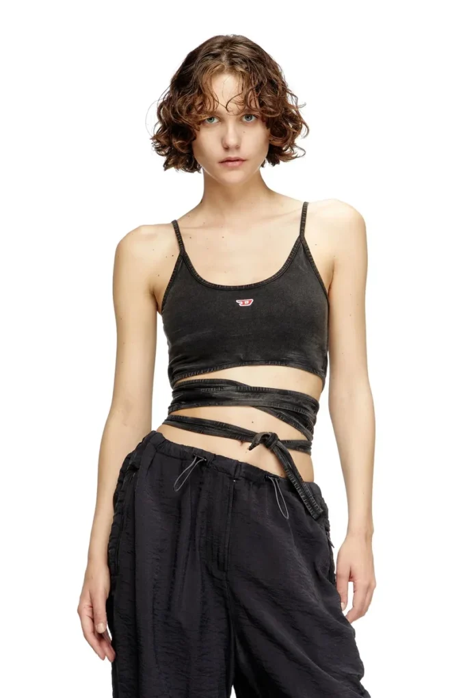 t-leya-tail-r1 Linne i denimlook med knytband t-leya-tail-r1 Linne i denimlook med knytband