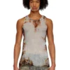 t-lifty-burn-art Tulle-linne med tryck av brinnande plast t-lifty-burn-art Tulle-linne med tryck av brinnande plast
