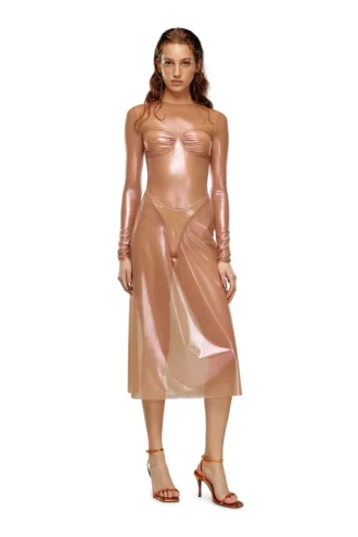 t-nikki Metallic topp i tyll med bh-detalj