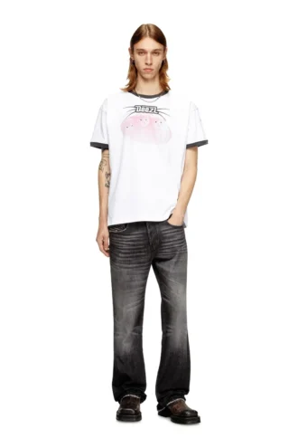 t-norm-cuff Bomullst-shirt med digitaltryck