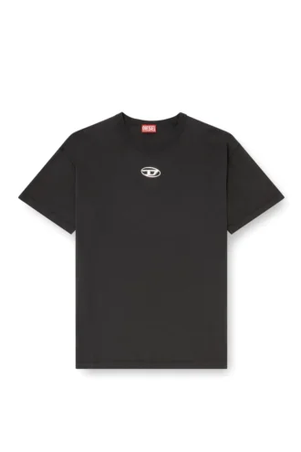 t-norm-iod Lätt bomullst-shirt med metalliskt Oval D-logo