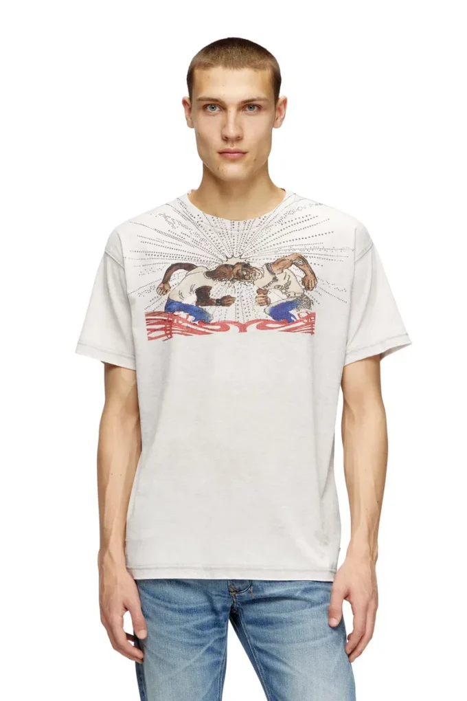 t-norm-t15 T-shirt med strassgrafik t-norm-t15 T-shirt med strassgrafik